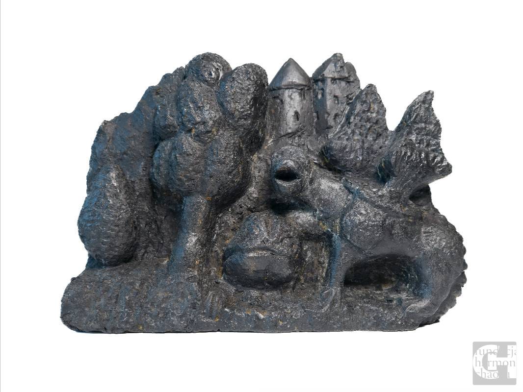 Era karbońska, węgiel, wys. 30 cm, wyk. Ludwik Holesz, własność Muzeum Miejskiego w Rybniku, fot. Damian Badura