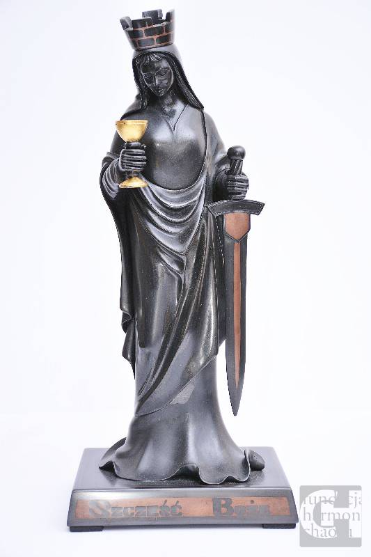 Św. Barbara, grafit, miedź, złoto, wys. 46 cm, wyk. Bogdan Krauze, własność prywatna, fot. Piotr Łuczak